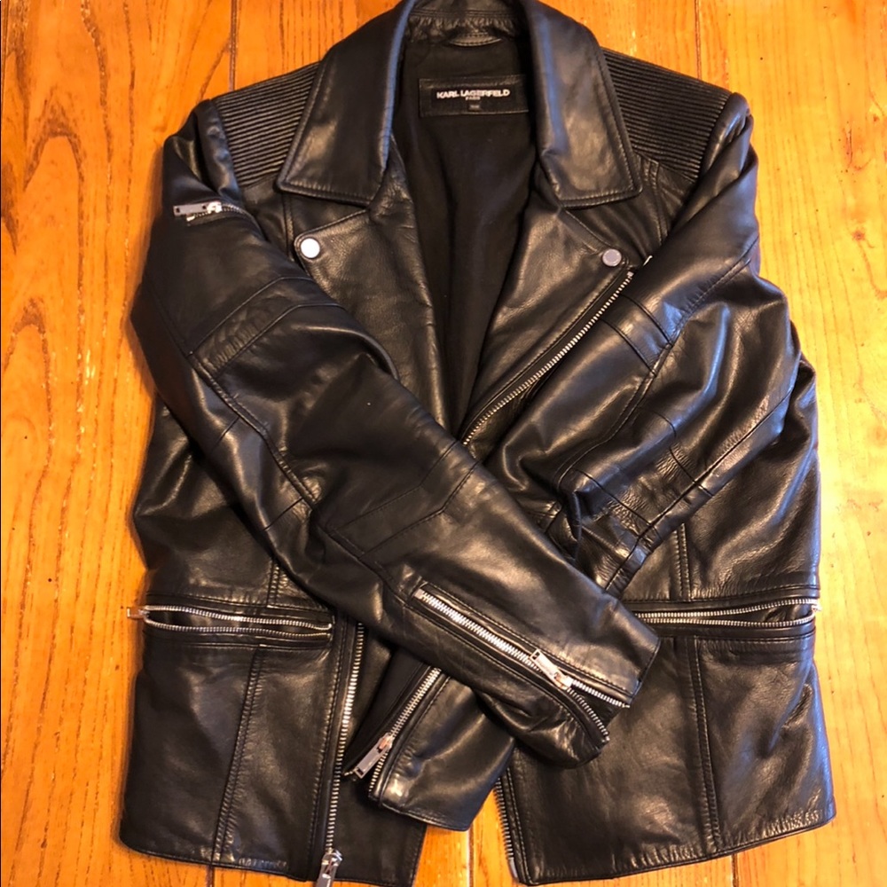 RARE Karl Lagerfeld Leather Moto Jacket!!!